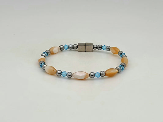 Mother of Pearl with Aquamarine