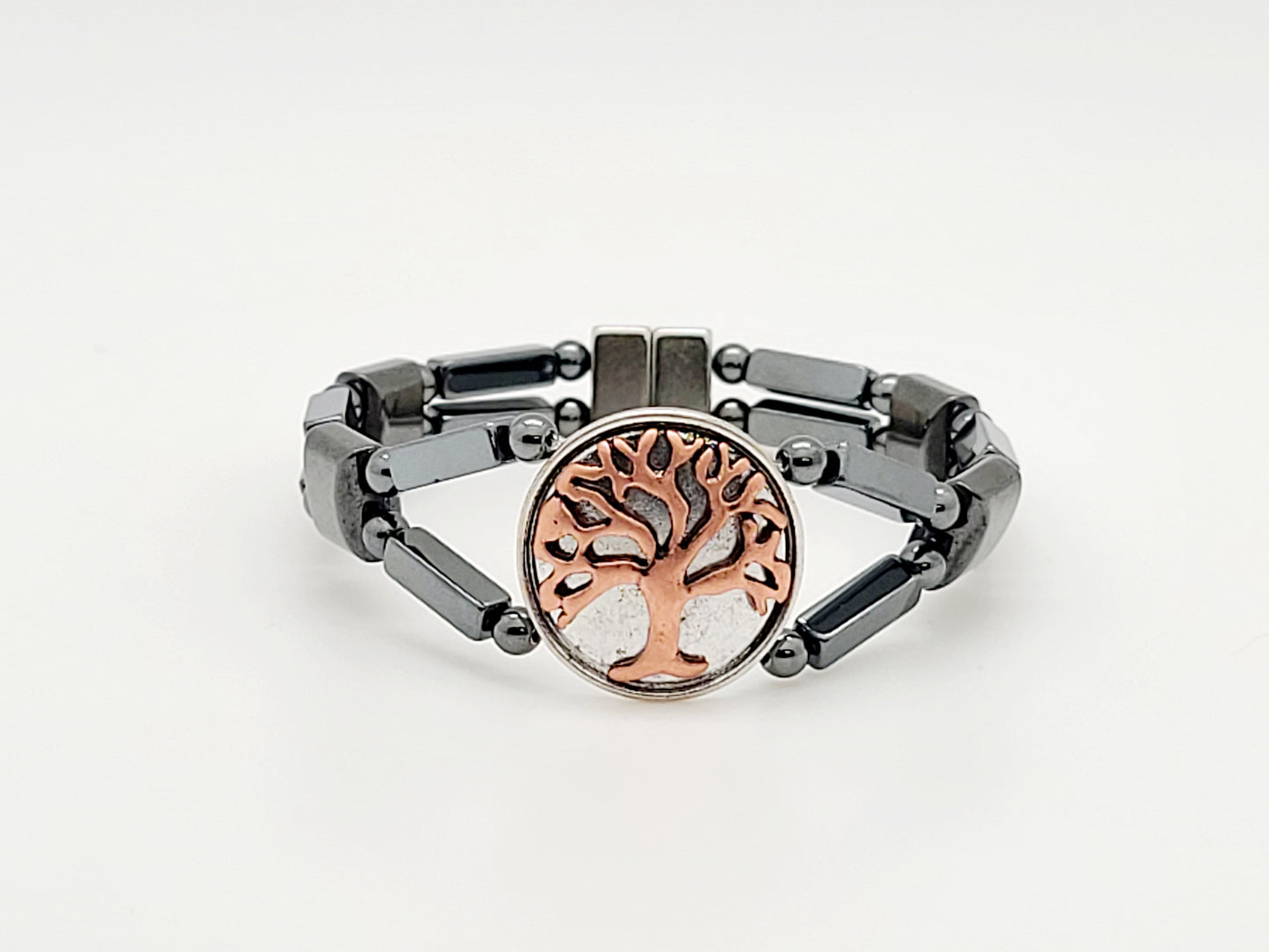 Men's Tree of Life Rectangle Hematite